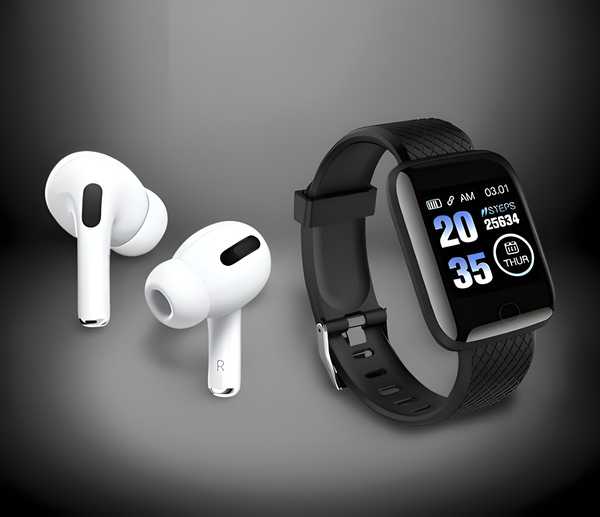 Combo Pack: Truly Wireless Earbuds + Bluetooth Smart Watch